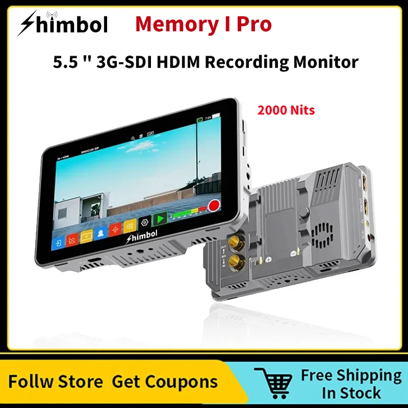 

SHIMBOL Memory I Pro 5.5 " 2000 Nits 3G-SDI HDIM Recording Monitor with 3D LUT Import&Output for DSLR Camera