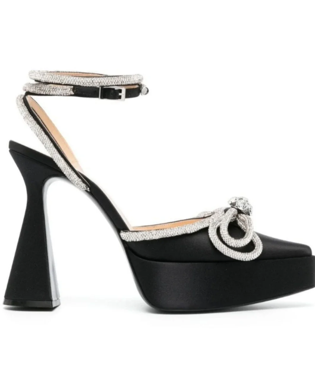 rhinestone MACH Silver Double Bow Platform Heels Transparent PVC Pointed toe Wraparound ankle strap Covered block heels shoes
rhinestone MACH Silver Double Bow Platform Heels Transparent PVC Pointed toe Wraparound ankle strap Covered block heels shoes
