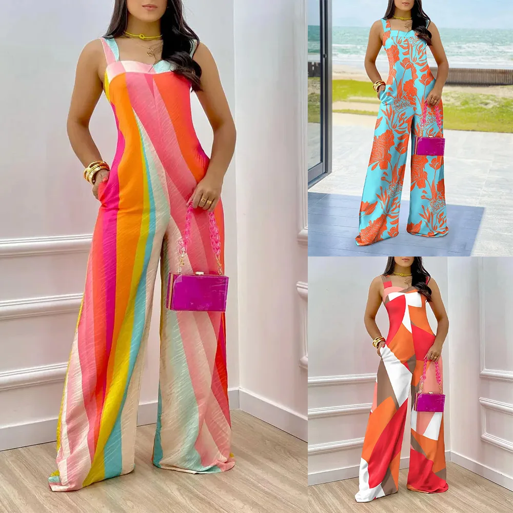 Women's New Trend Printing Fashion Jumpsuit 2022 Summer Sleeveless Pocket Stitching One Piece Wide Leg Pants Monos Mujer Rompers
Women's New Trend Printing Fashion Jumpsuit 2022 Summer Sleeveless Pocket Stitching One Piece Wide Leg Pants Monos Mujer Rompers
