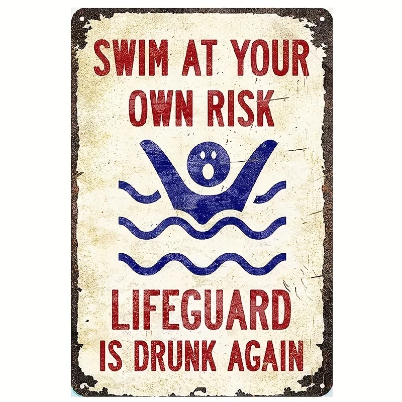1pc Swim At Your Own Risk Lifeguard Is Again Pool Rules Metal Tin Signs Warning Signs Pool Sign Aluminum Sign Wall 12x8 Inches
1pc Swim At Your Own Risk Lifeguard Is Again Pool Rules Metal Tin Signs Warning Signs Pool Sign Aluminum Sign Wall 12x8 Inches