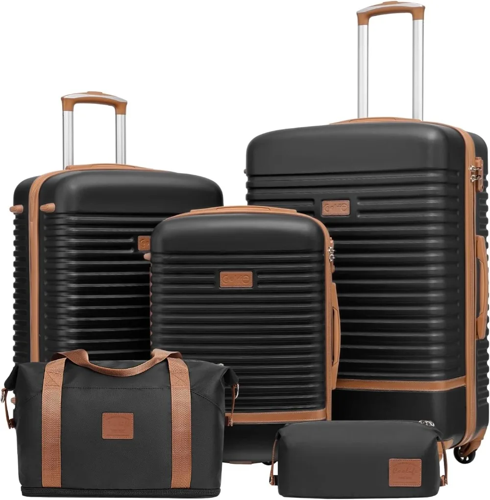 

Coolife Suitcase Set 3 Piece Luggage Set Carry On Travel Luggage TSA Lock Spinner Wheels Hardshell Lightweight Luggage Set