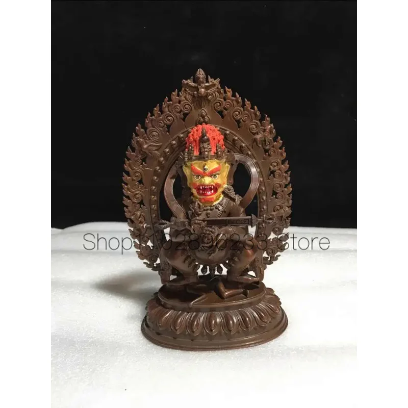 22 см тибетское ремесло Будда Чистая Медь позолоченная двухсторонняя Maha Gala протектор винтажные медные статуи украшения
22 см тибетское ремесло Будда Чистая Медь позолоченная двухсторонняя Maha Gala протектор винтажные медные статуи украшения