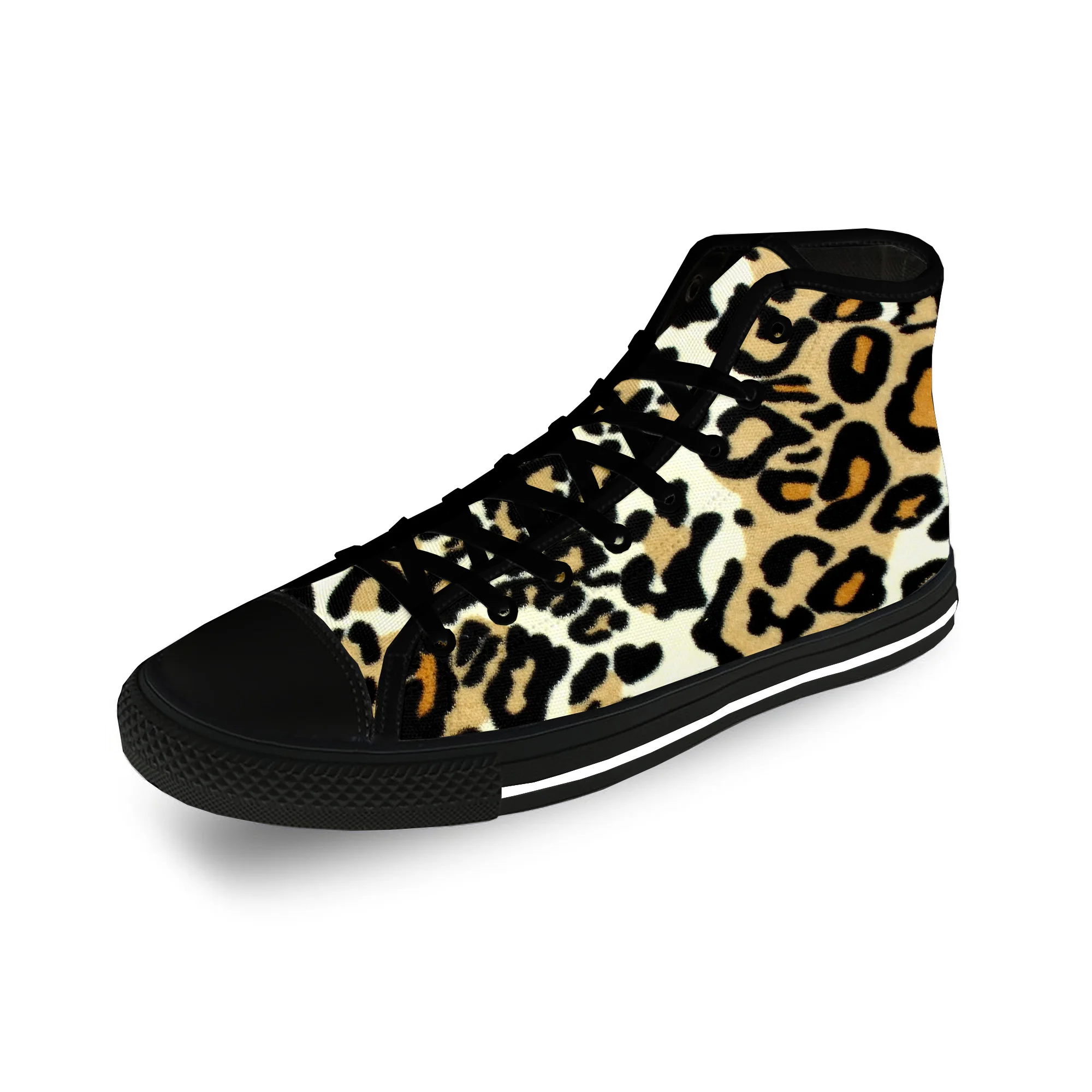 

Leopard Print Pattern Aesthetic Casual Cloth Fashion 3D Print High Top Canvas Shoes Men Women Lightweight Breathable Sneakers