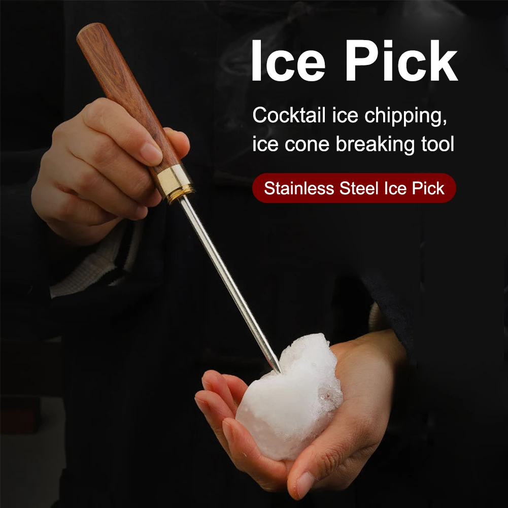 Stainless Steel Ice Pick Manual Ice Carving Tool With Wooden Handle Non-Slip Handle Ice Crushers For Home Bar Bartender Tools
Stainless Steel Ice Pick Manual Ice Carving Tool With Wooden Handle Non-Slip Handle Ice Crushers For Home Bar Bartender Tools