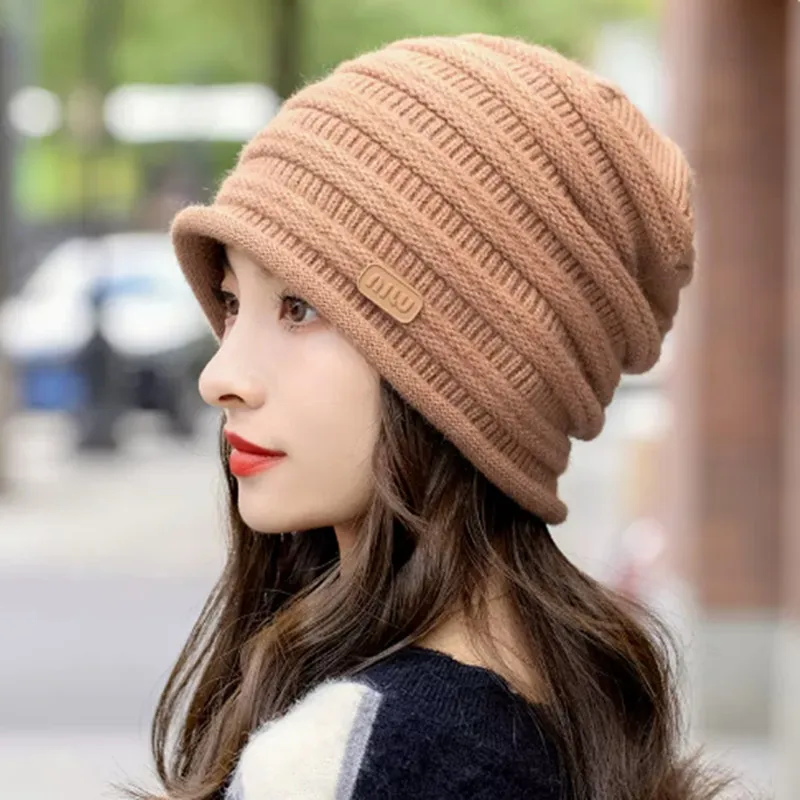 Новинка, Женская Вязаная Зимняя Теплая Лыжная Шапка-бини большого размера в стиле унисекс 
Новинка, Женская Вязаная Зимняя Теплая Лыжная Шапка-бини большого размера в стиле унисекс