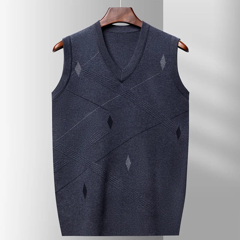 New Color Casual Pullover For Men Clothes V-neck Brand Vest Solid Knitted Sweater Sleeveless Fashion Mens Argyle
New Color Casual Pullover For Men Clothes V-neck Brand Vest Solid Knitted Sweater Sleeveless Fashion Mens Argyle