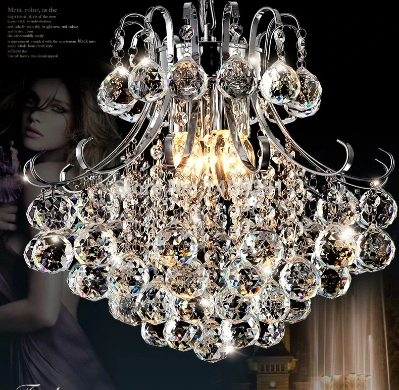 

Hot D40cmxH41cm Luxury North European Top K9 Crystal Chandelier Light Hotel Hall Living Room Dining Room AC 110-240V