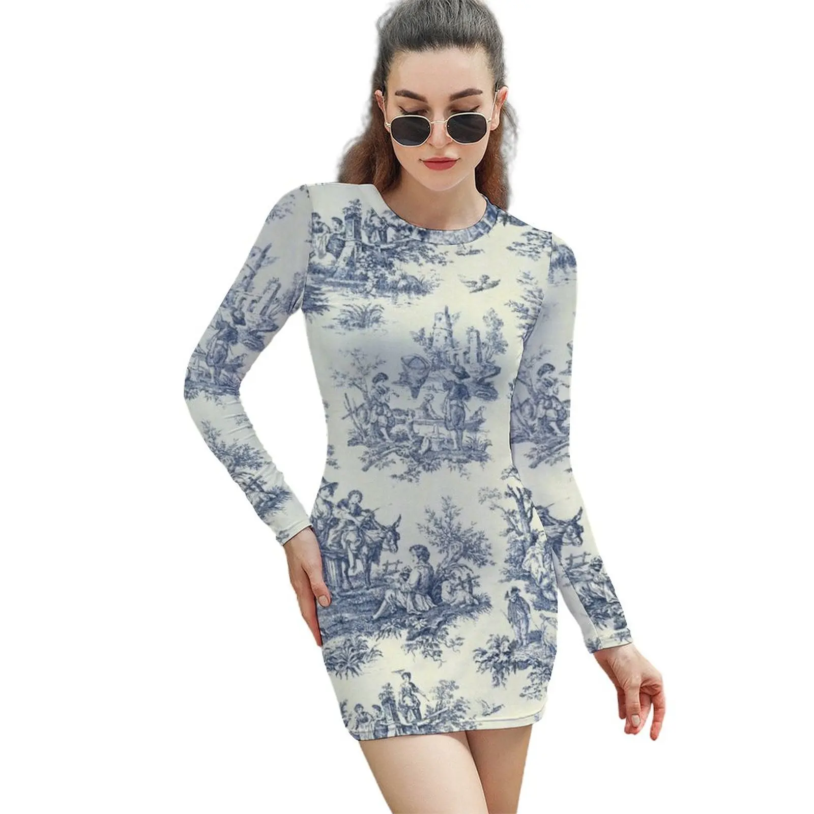 Powder Blue French Toile Picnic Designs Long-Sleeved Sheath Dress Dress woman Woman clothes
Powder Blue French Toile Picnic Designs Long-Sleeved Sheath Dress Dress woman Woman clothes