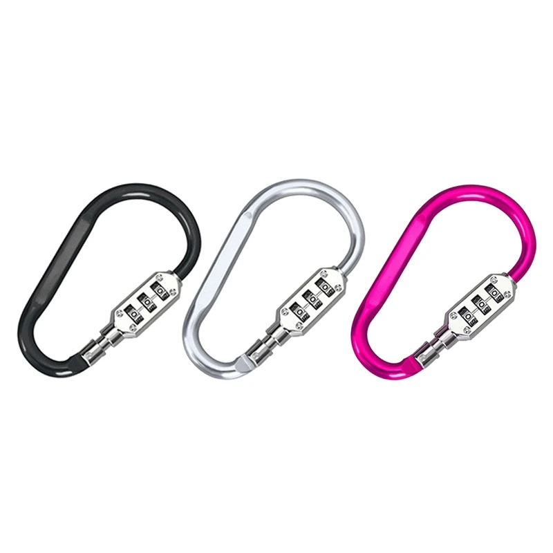 

3 Dial Carabiner Combination Lock for No Clothing, Backpack, or Luggage Snags,