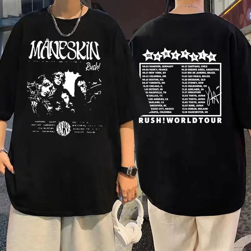 Italian Rock Band Maneskin Unisex Cotton Tees Short Sleeve Rush World Tour T Shirt Men Women Casual Vintage Oversized T-shirt
Italian Rock Band Maneskin Unisex Cotton Tees Short Sleeve Rush World Tour T Shirt Men Women Casual Vintage Oversized T-shirt