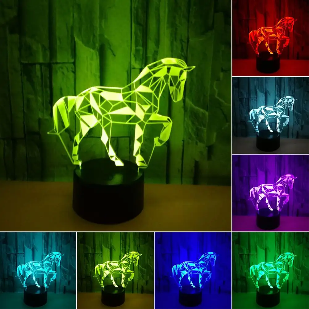 3D LED Lamp Black Color 3D Nigh Light Flicker-Free Create Atmosphere Light Color Changeable 3D Horse Style LED Lamp
3D LED Lamp Black Color 3D Nigh Light Flicker-Free Create Atmosphere Light Color Changeable 3D Horse Style LED Lamp