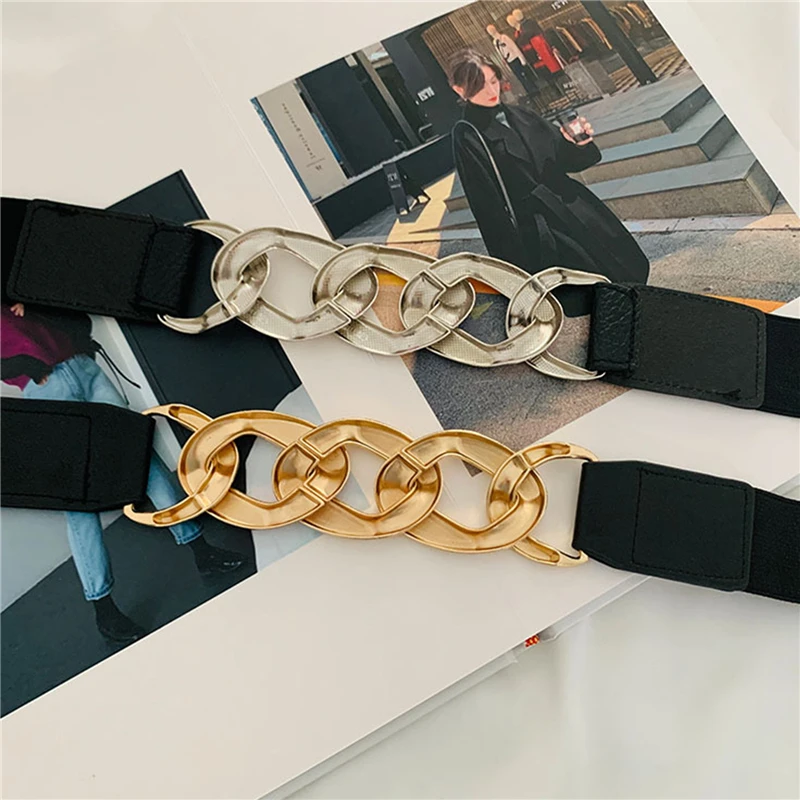 Golden Chain Belt Elastic Silver Metal Waist Belts For Women High Quality Stretch Cummerbunds Ladies Coat Chain Belt Waistband
Golden Chain Belt Elastic Silver Metal Waist Belts For Women High Quality Stretch Cummerbunds Ladies Coat Chain Belt Waistband