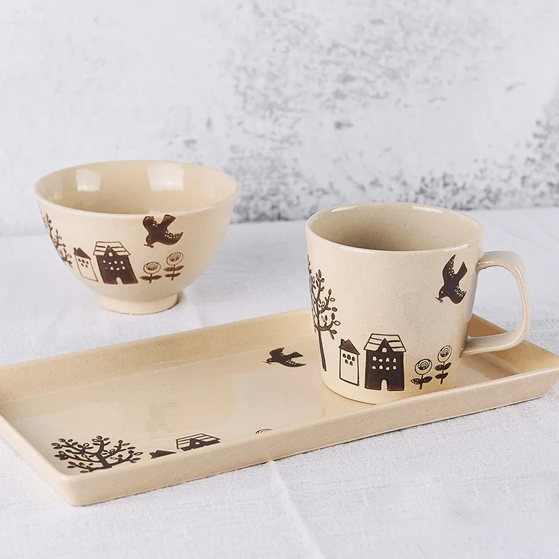Bozo saw the cute little fresh fairy tale hand-made mug, rice bowl and rectangular tray
Bozo saw the cute little fresh fairy tale hand-made mug, rice bowl and rectangular tray