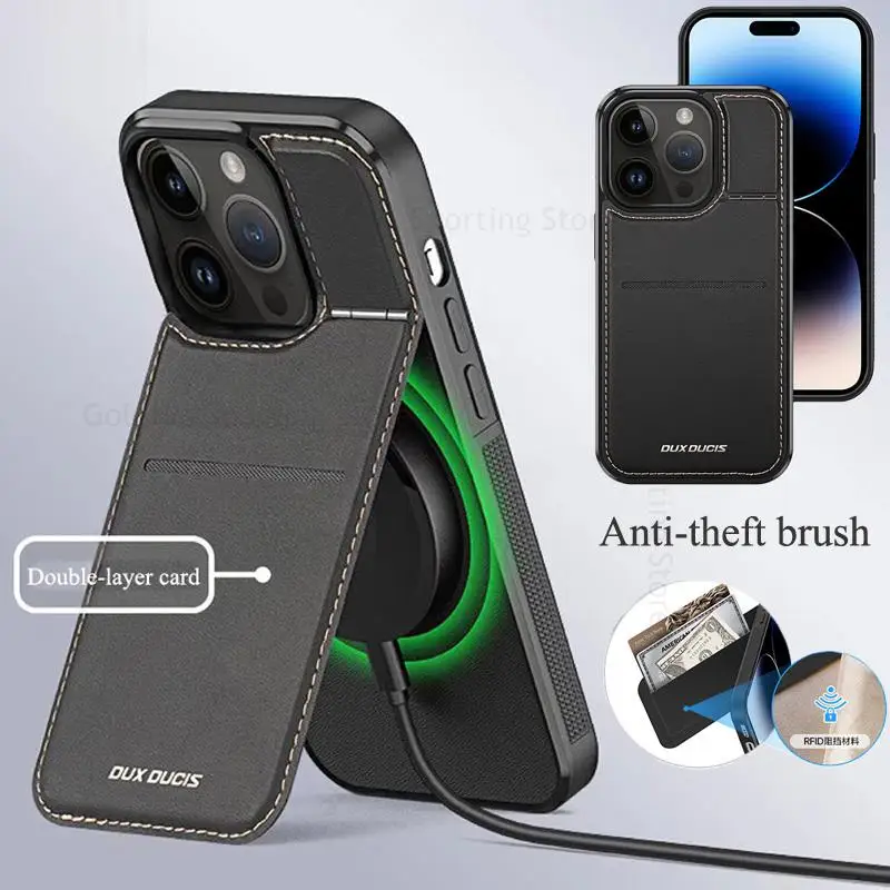 Anti-theft Brush Leather Magnetic Kickstand Case For iPhone 14 Pro Max Flip Card Wallet For Magsafe Case For Apple 13 14 Pro Max
Anti-theft Brush Leather Magnetic Kickstand Case For iPhone 14 Pro Max Flip Card Wallet For Magsafe Case For Apple 13 14 Pro Max