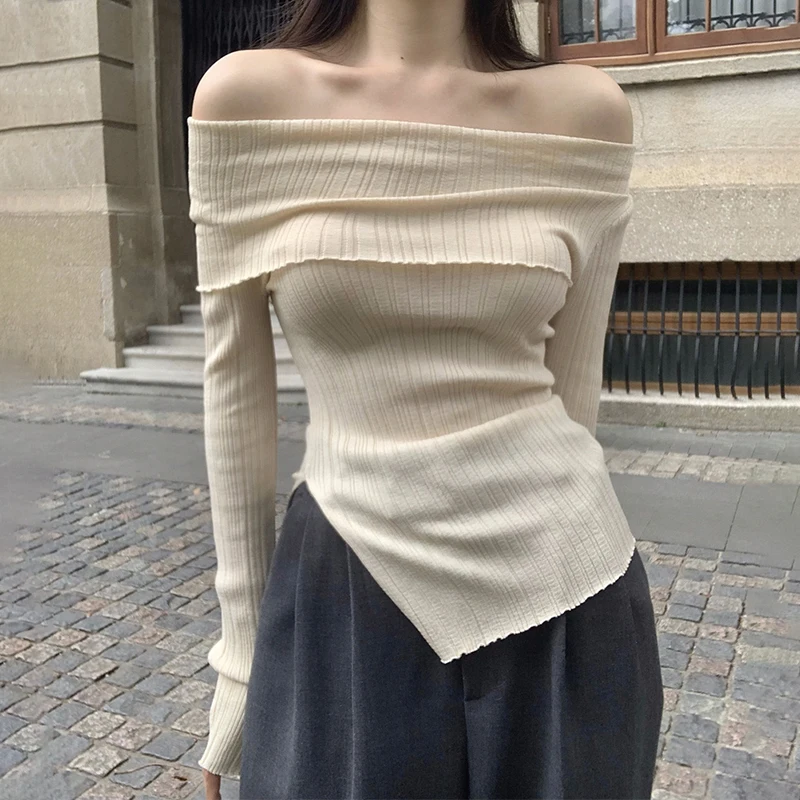 Elegant Slash Neck Sweaters Women Irregular Split Knitted Jumpers Korean Slit Solid Basic Slim Pullovers Autumn Knitwear 20 Mallzona Sdadffd1fd64b48edab701080771638b72 Elegant Slash Neck Sweaters Women Irregular Split Knitted Jumpers Korean Slit Solid Basic Slim Pullovers Autumn Knitwear Mallzona