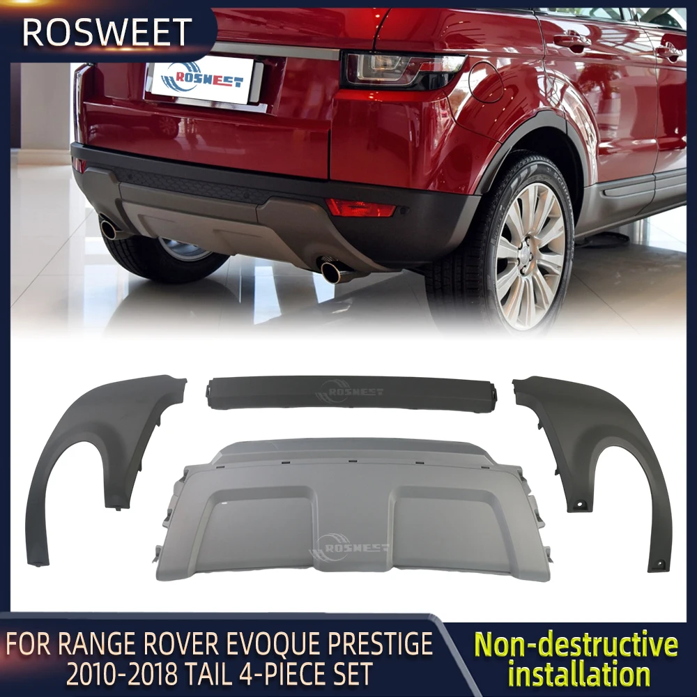 

Car Rear Bumper Tail Throat Exhaust Pipe Trim Cover Kit For Land Rover Range Rover Evoque Prestige L538 2010-2018 Accessories