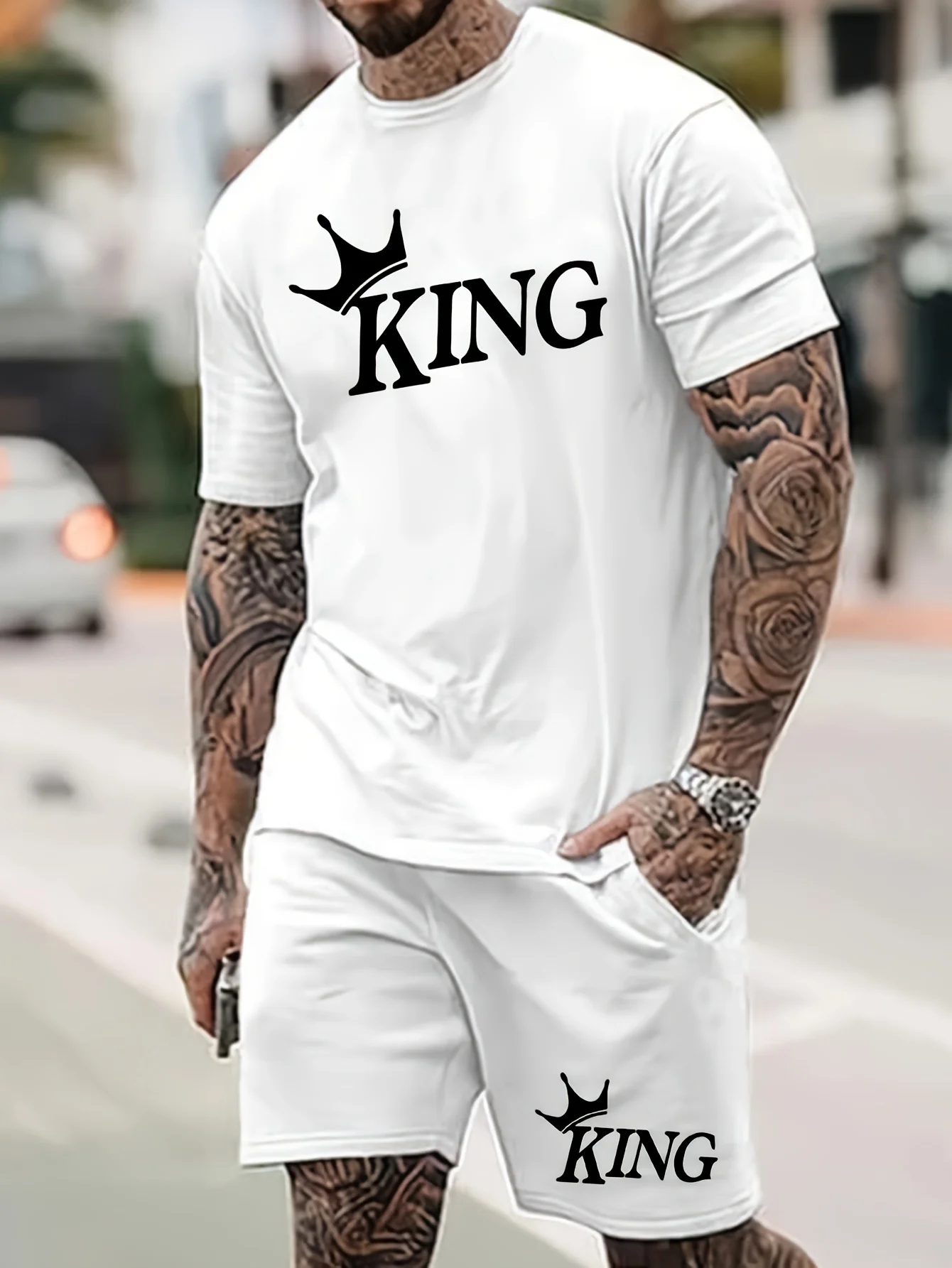 King Pattern Men's Casual Round Neck Short Sleeve T-Shirt Suit Korean Style Summer Suit Street Vintage Suit Oversize 6XL
King Pattern Men's Casual Round Neck Short Sleeve T-Shirt Suit Korean Style Summer Suit Street Vintage Suit Oversize 6XL
