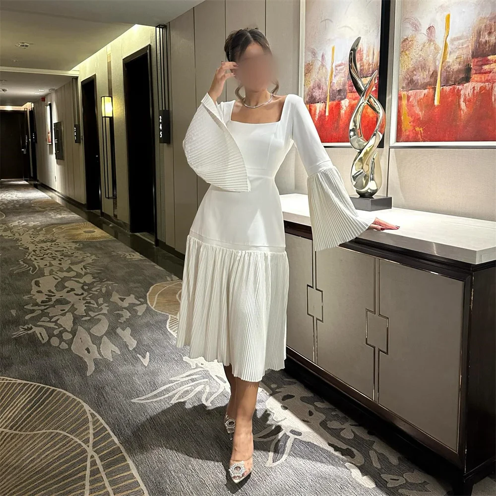 LUNAFLEYA Simple Classy Square Neck Full Sleeve Pleat Elegant Evening Dress For Woman Floor Length Fashion Classy Prom Gown
LUNAFLEYA Simple Classy Square Neck Full Sleeve Pleat Elegant Evening Dress For Woman Floor Length Fashion Classy Prom Gown