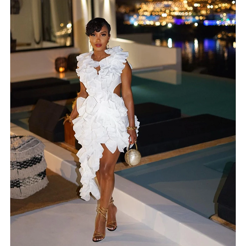 White Mini Party Dress Fashion V-Neck Ruched Pleated Tulle Prom Dress Short Style Thea Length Elegant Women Evening Gowns 2023
White Mini Party Dress Fashion V-Neck Ruched Pleated Tulle Prom Dress Short Style Thea Length Elegant Women Evening Gowns 2023