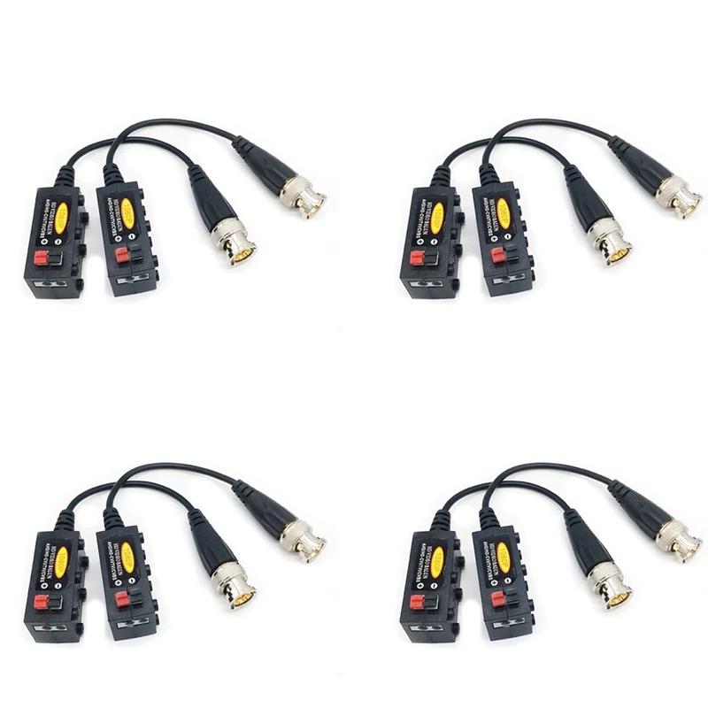 

4 Pairs HD CCTV Passive Video Balun 1080P Support AHD/CVI/TVI/CVBS Network To BNC Transmitter With Surge Protection