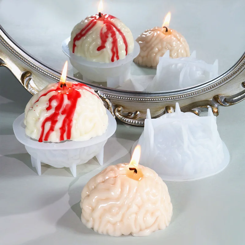 Silicone Mold 3D Brain Candle Making For DIY Handmade Epoxy Resin Aromatherapy Candle Plaster Ornaments Resin Moulds 
Silicone Mold 3D Brain Candle Making For DIY Handmade Epoxy Resin Aromatherapy Candle Plaster Ornaments Resin Moulds