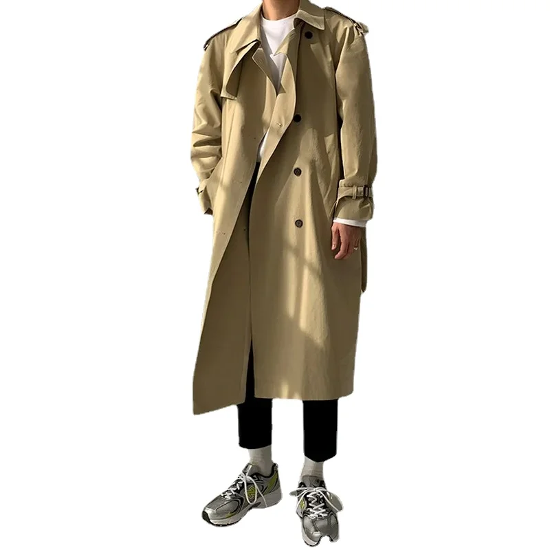 Double-Breasted Trench Coats Men's Long Overcoat Spring Autumn Korean Fashion Loose Windcoat Handsome Male Windbreaker Outerwear
Double-Breasted Trench Coats Men's Long Overcoat Spring Autumn Korean Fashion Loose Windcoat Handsome Male Windbreaker Outerwear