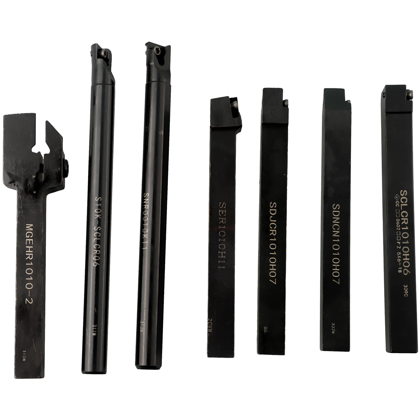 Indexable Lathe Turning Tool Set 10mm Shank Wide Range of Angles Suitable for External Grooving Finish Turning Cut Offs
Indexable Lathe Turning Tool Set 10mm Shank Wide Range of Angles Suitable for External Grooving Finish Turning Cut Offs