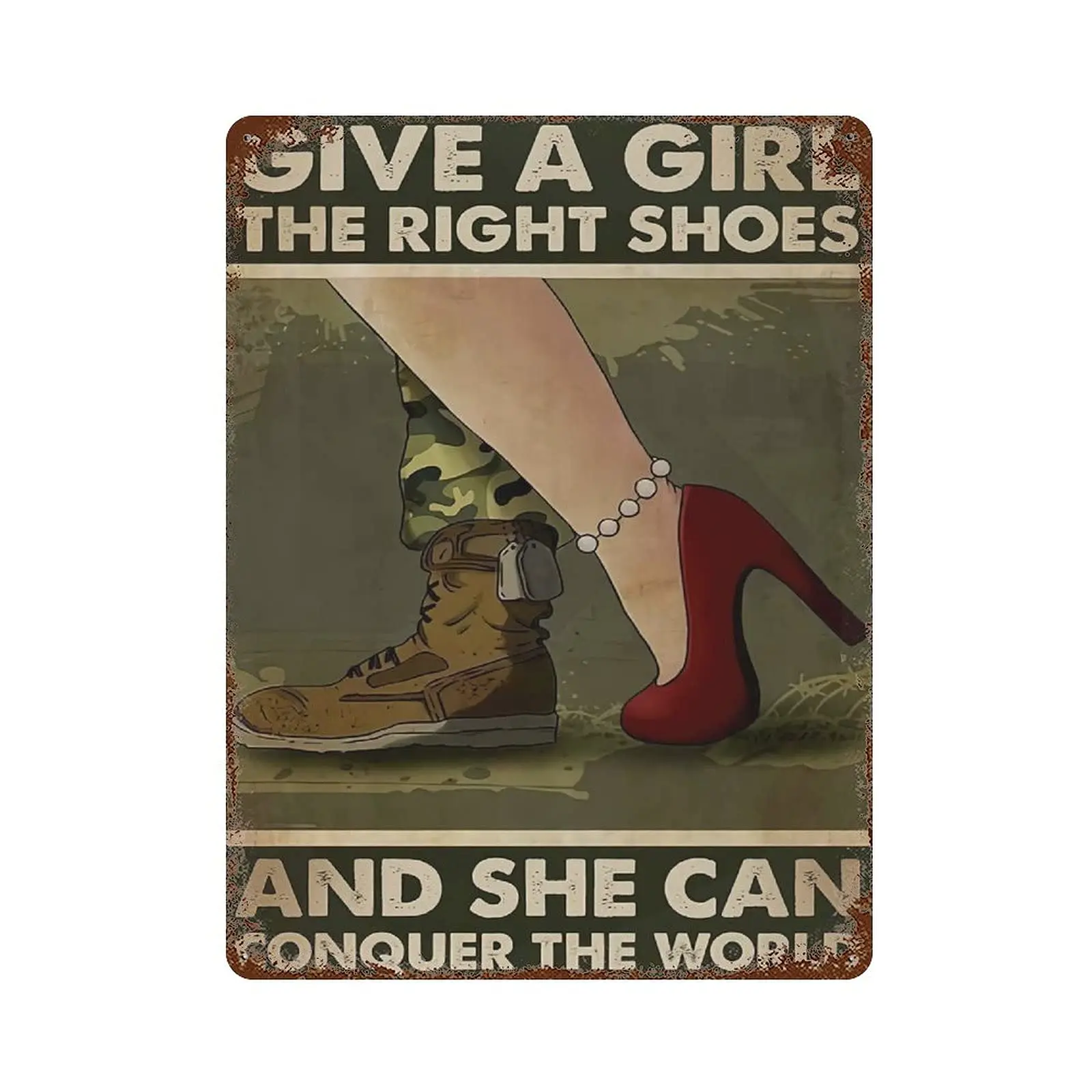 Dreacoss Retro Metal tin Sign,Novelty Poster,Iron Painting,Give A Girl The Right Shoes,Female Veteran Tin Sign, Red High Heels,
Dreacoss Retro Metal tin Sign,Novelty Poster,Iron Painting,Give A Girl The Right Shoes,Female Veteran Tin Sign, Red High Heels,