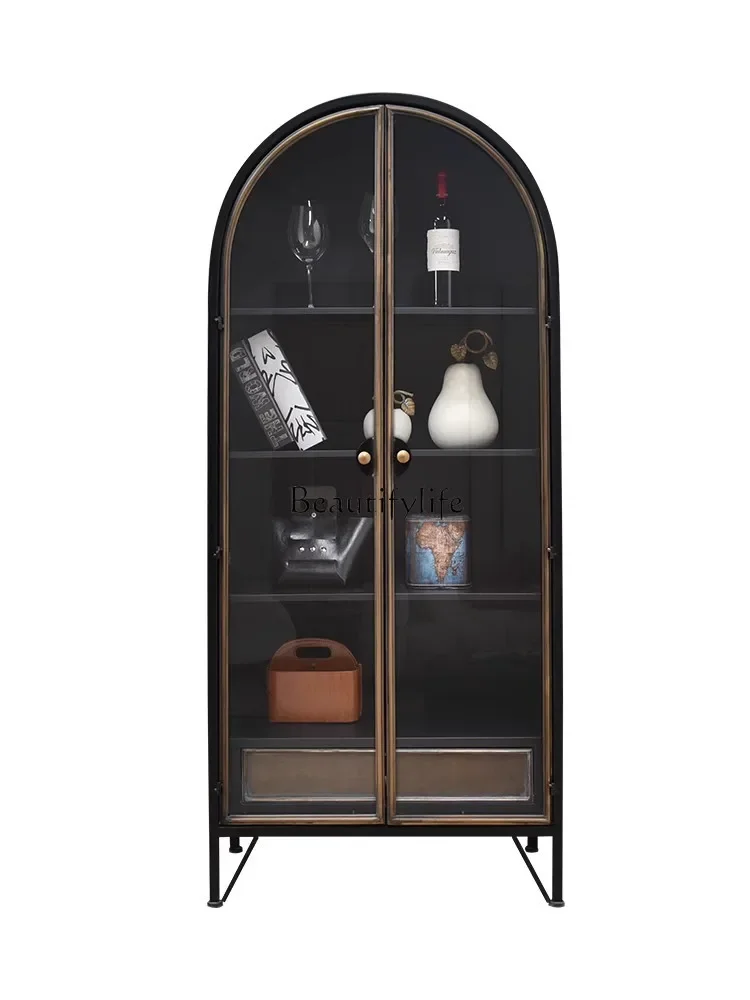 American Country Arch Wine Cabinet Retro Iron Art Industrial Style Display Cabinet Made of Glass Storage
American Country Arch Wine Cabinet Retro Iron Art Industrial Style Display Cabinet Made of Glass Storage