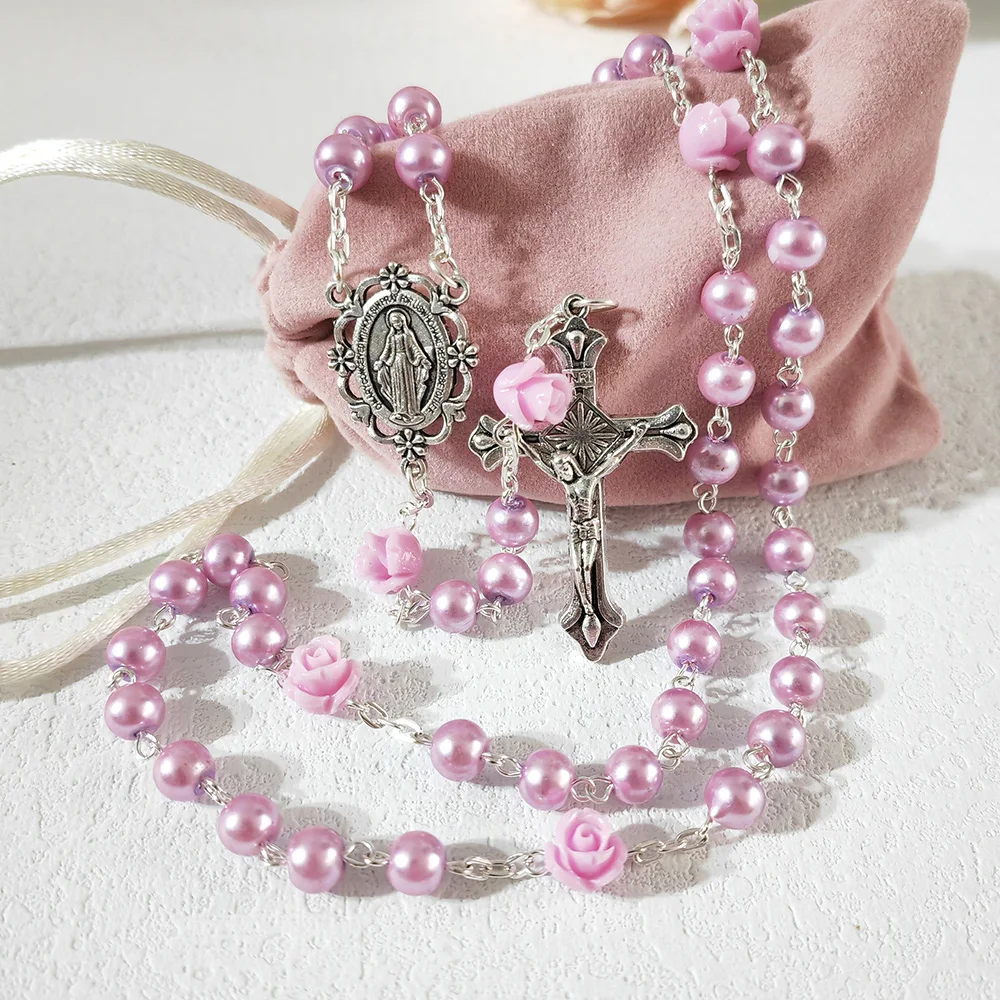 Glass Faux Pearl Christian Catholic Rosary Necklace 6mm Chain Church Pray Beads Miraculous Mary Unique Religious Chaplet Baptism
Glass Faux Pearl Christian Catholic Rosary Necklace 6mm Chain Church Pray Beads Miraculous Mary Unique Religious Chaplet Baptism