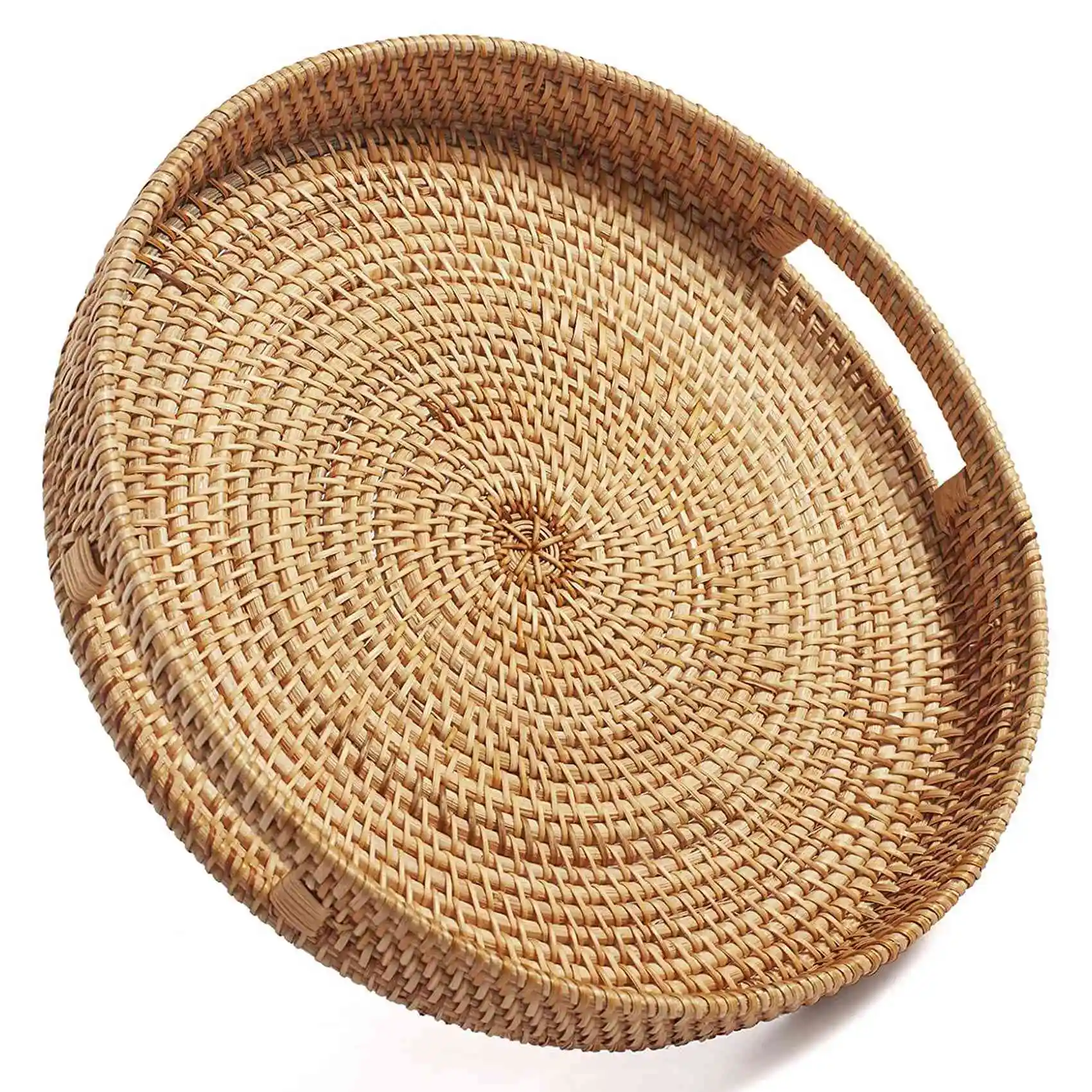 Round Rattan Serving Tray Decorative Woven Ottoman Trays with Handles for Coffee Table Natural(Large)
Round Rattan Serving Tray Decorative Woven Ottoman Trays with Handles for Coffee Table Natural(Large)