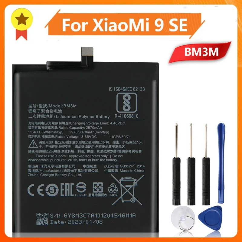 Аккумулятор для телефона BM3M для Xiao mi Mi9 SE XiaoMi MI9SE 3070 мАч сменный аккумулятор + инструмент
Аккумулятор для телефона BM3M для Xiao mi Mi9 SE XiaoMi MI9SE 3070 мАч сменный аккумулятор + инструмент