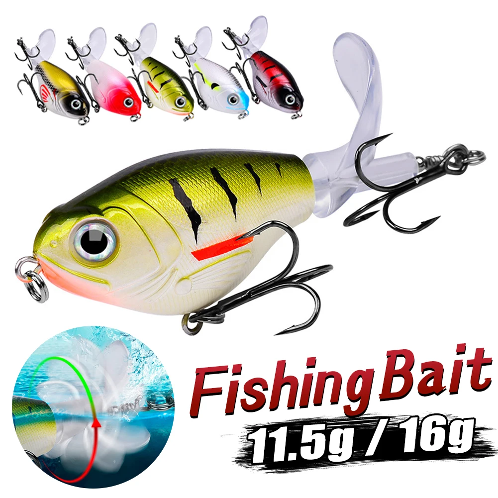 11.5/16g Topwater Popper Fishing Lure Crankbait Whopper Plopper Plastic Hard Bait Swimbait with Rotating Soft Tail For Bass Pike
11.5/16g Topwater Popper Fishing Lure Crankbait Whopper Plopper Plastic Hard Bait Swimbait with Rotating Soft Tail For Bass Pike
