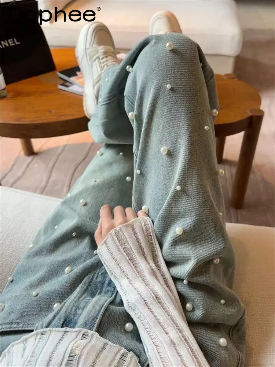 2023 Spring and Summer New Design Sense Pearl Slimming Loose Casual Baggy Jeans Straight-Leg Pants Women's Long Trousers Fashion
2023 Spring and Summer New Design Sense Pearl Slimming Loose Casual Baggy Jeans Straight-Leg Pants Women's Long Trousers Fashion