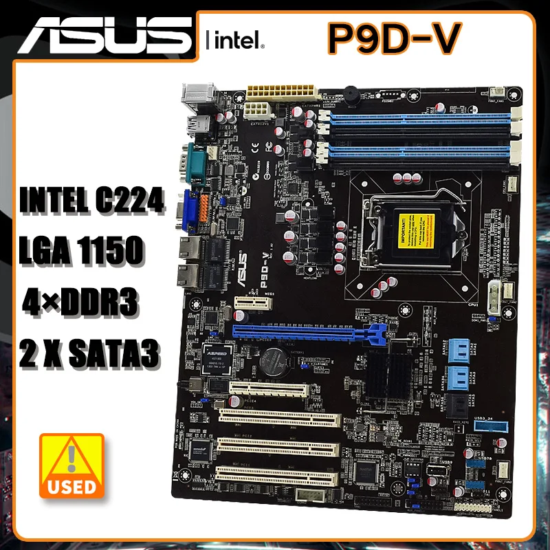 1150 Motherboard Asus P9D-V Motherboard DDR3 32GB SATA III Intel C224 USB3.0 ATX 1×PCI-E X16 support Core i3-4370 i3-4130 cpu
1150 Motherboard Asus P9D-V Motherboard DDR3 32GB SATA III Intel C224 USB3.0 ATX 1×PCI-E X16 support Core i3-4370 i3-4130 cpu