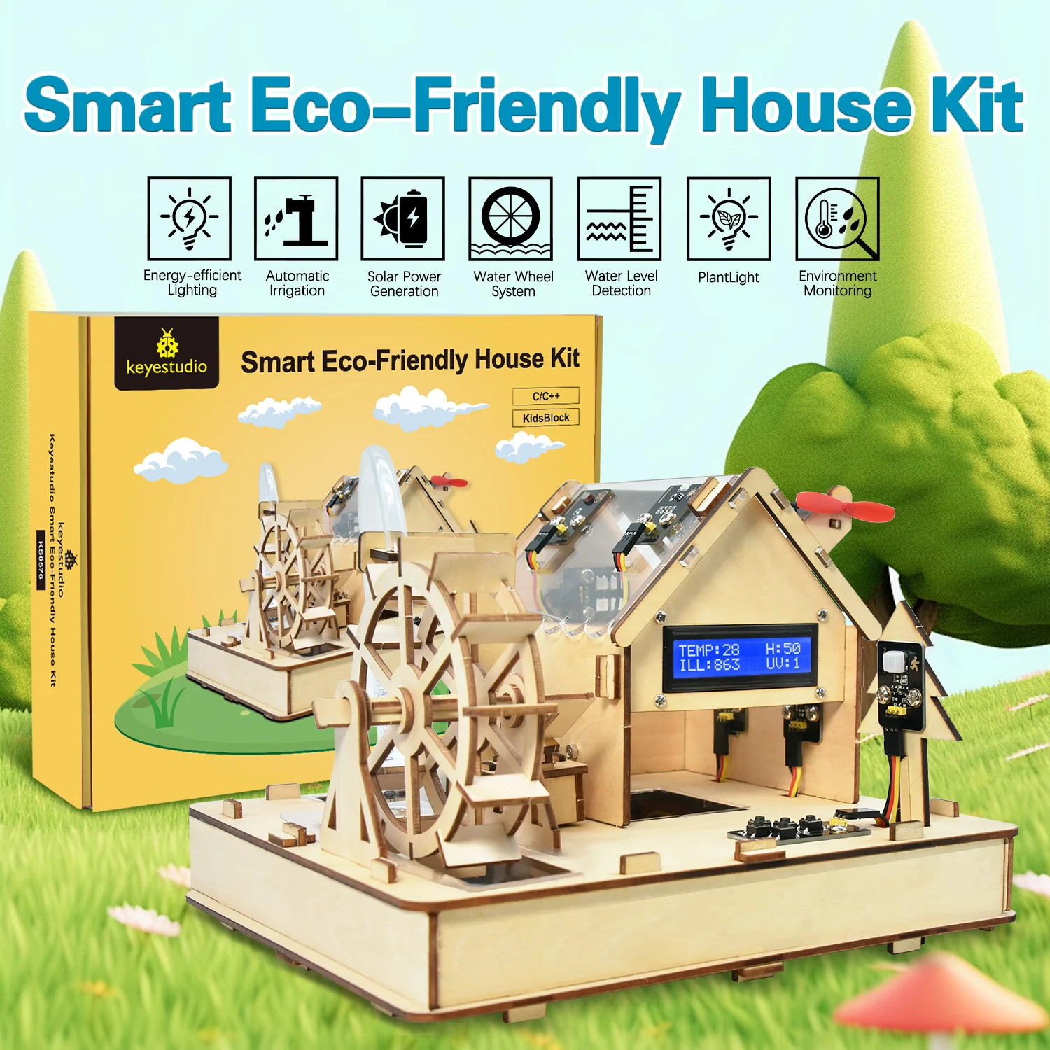 

Keyestudio Smart Eco-Friendly House Starter Kit For Arduino Support C++ Programming Learning Diy Electronic Kit