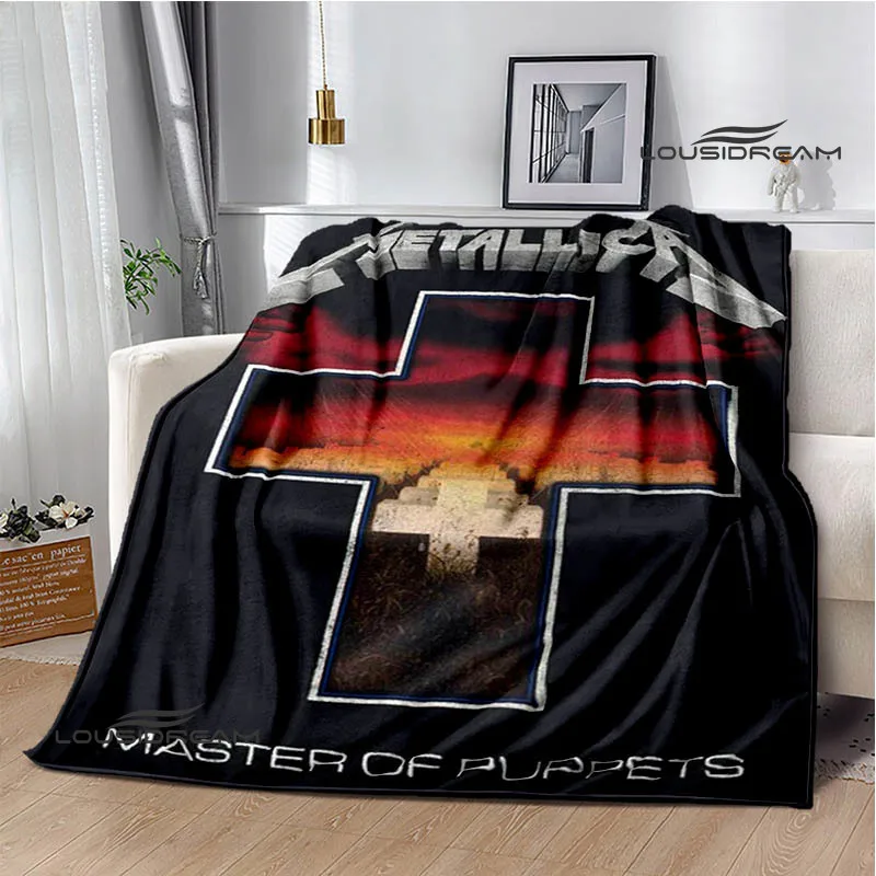 

Одеяло Rock band M-Metallicas в стиле ретро, фланелевые теплые одеяла, мягкое и удобное, подкладка для кровати, подарок на день рождения