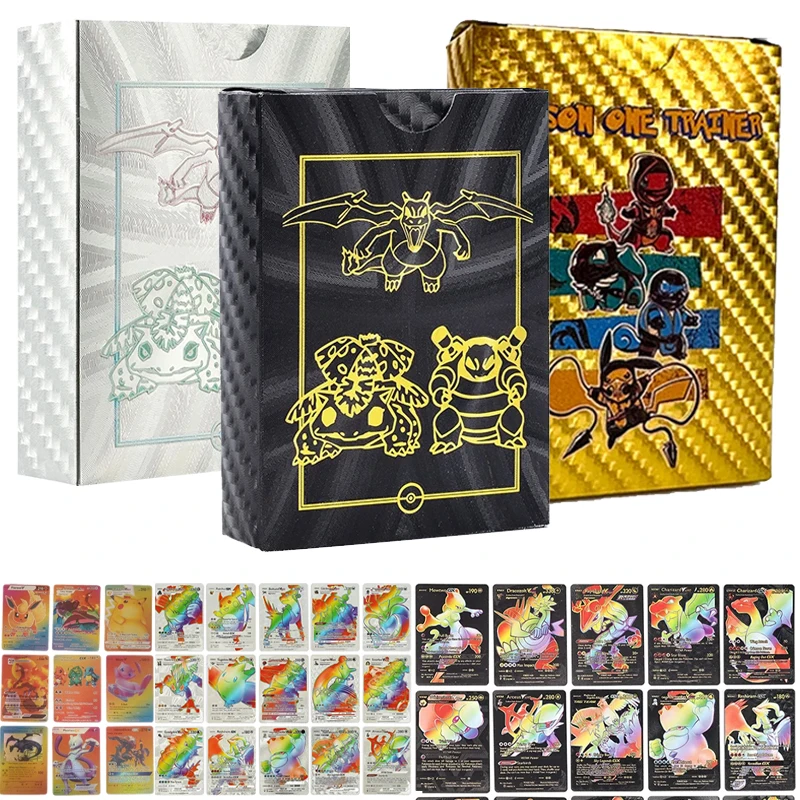 Pokemon Gold Foil Card English French German Spanish VMAX VSTAR GX Pikachu New Black Gold Silver Charizard Mewtwo Kids Gifts Toy
Pokemon Gold Foil Card English French German Spanish VMAX VSTAR GX Pikachu New Black Gold Silver Charizard Mewtwo Kids Gifts Toy