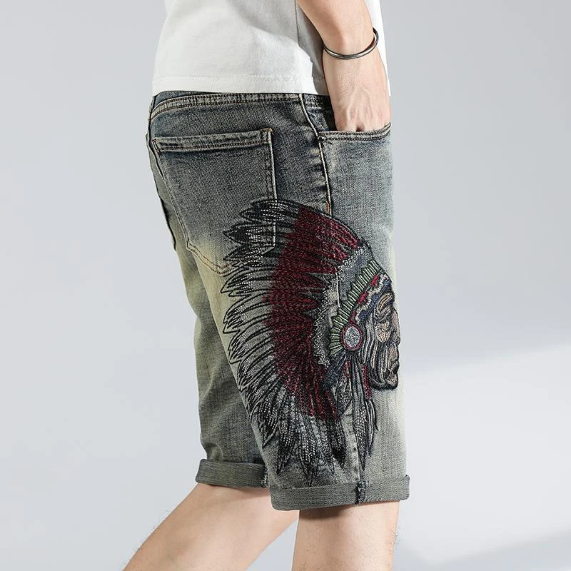 Ripped Graphic Men's Short Jeans Pants Multi Color Male Denim Shorts Hip Hop Korean Fashion Summer Vintage Rude Blue Distressed
Ripped Graphic Men's Short Jeans Pants Multi Color Male Denim Shorts Hip Hop Korean Fashion Summer Vintage Rude Blue Distressed
