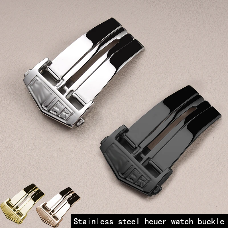 

22mm Stainless Steel Watch Buckle Folding Clasp Double Button For TAG Heuer Watch Accessories Strap