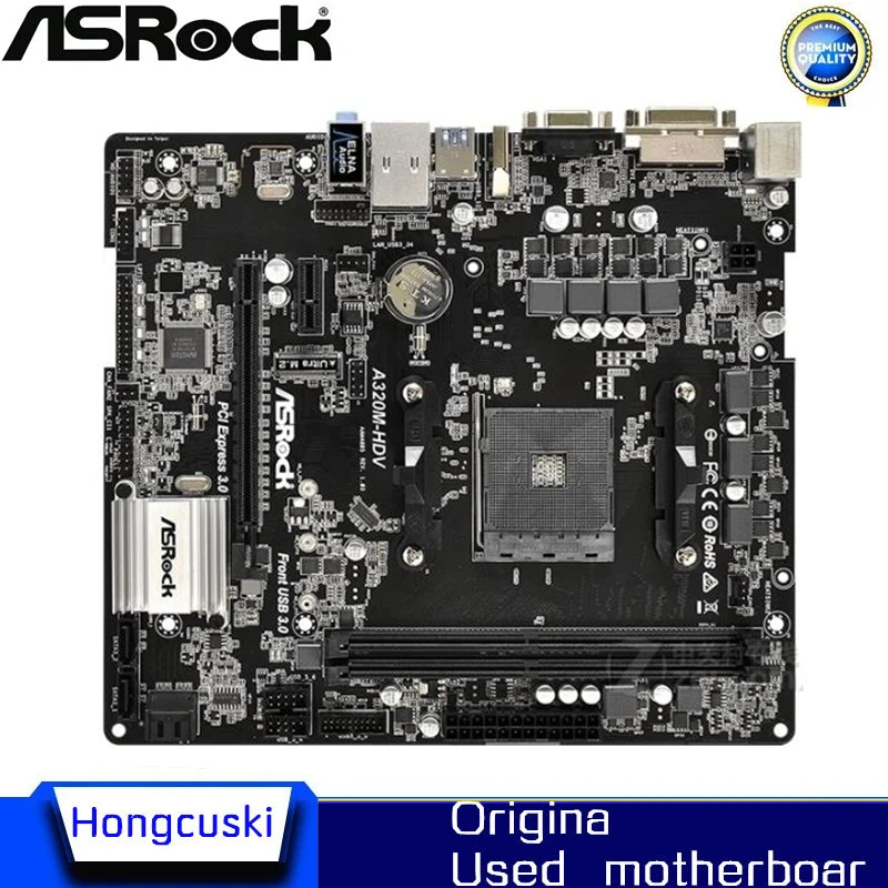 

For ASROCK A320M-HDV original Used motherboard Socket AM4 DDR4 USB3.0 SATA3 A320 Desktop Motherboard