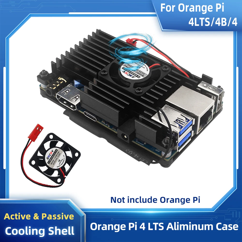 Чехол Orange Pi 4 LTS с вентиляторным радиатором, алюминиевый корпус с активным пассивным охлаждением для OPI 4 LTS 4B 4
Чехол Orange Pi 4 LTS с вентиляторным радиатором, алюминиевый корпус с активным пассивным охлаждением для OPI 4 LTS 4B 4