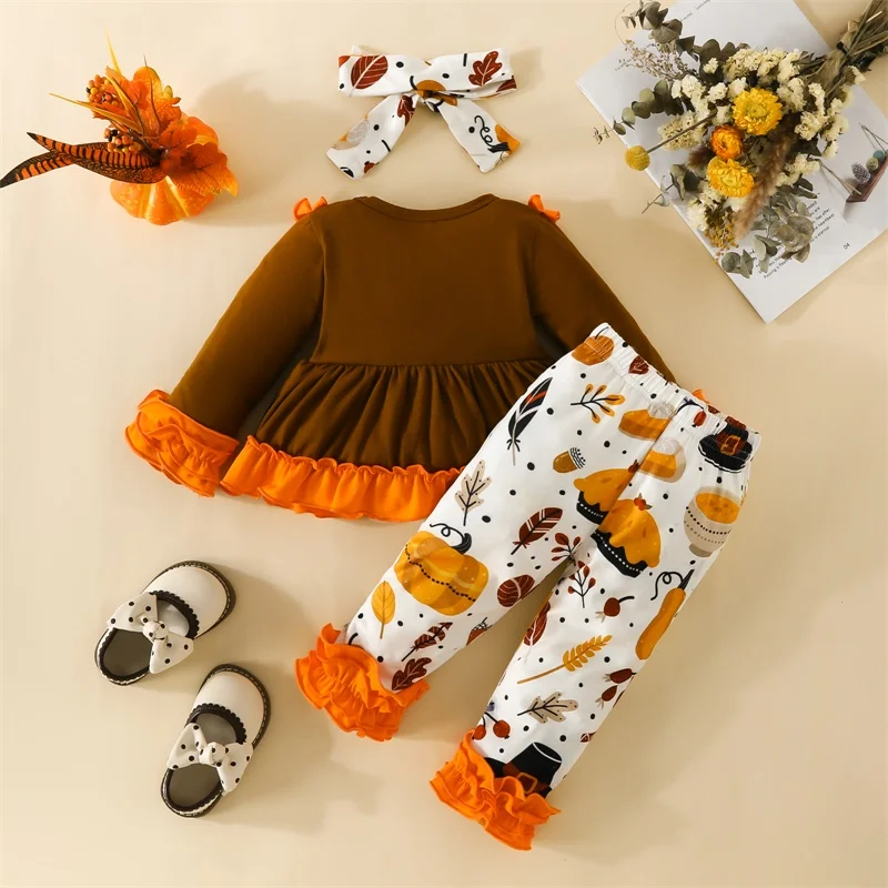 Baby Girls Outfits Toddler Thanksgiving Turkey Print Long Sleeve Sweatshirt and Pants Headband Set Infant 3 Piece Suits
Baby Girls Outfits Toddler Thanksgiving Turkey Print Long Sleeve Sweatshirt and Pants Headband Set Infant 3 Piece Suits