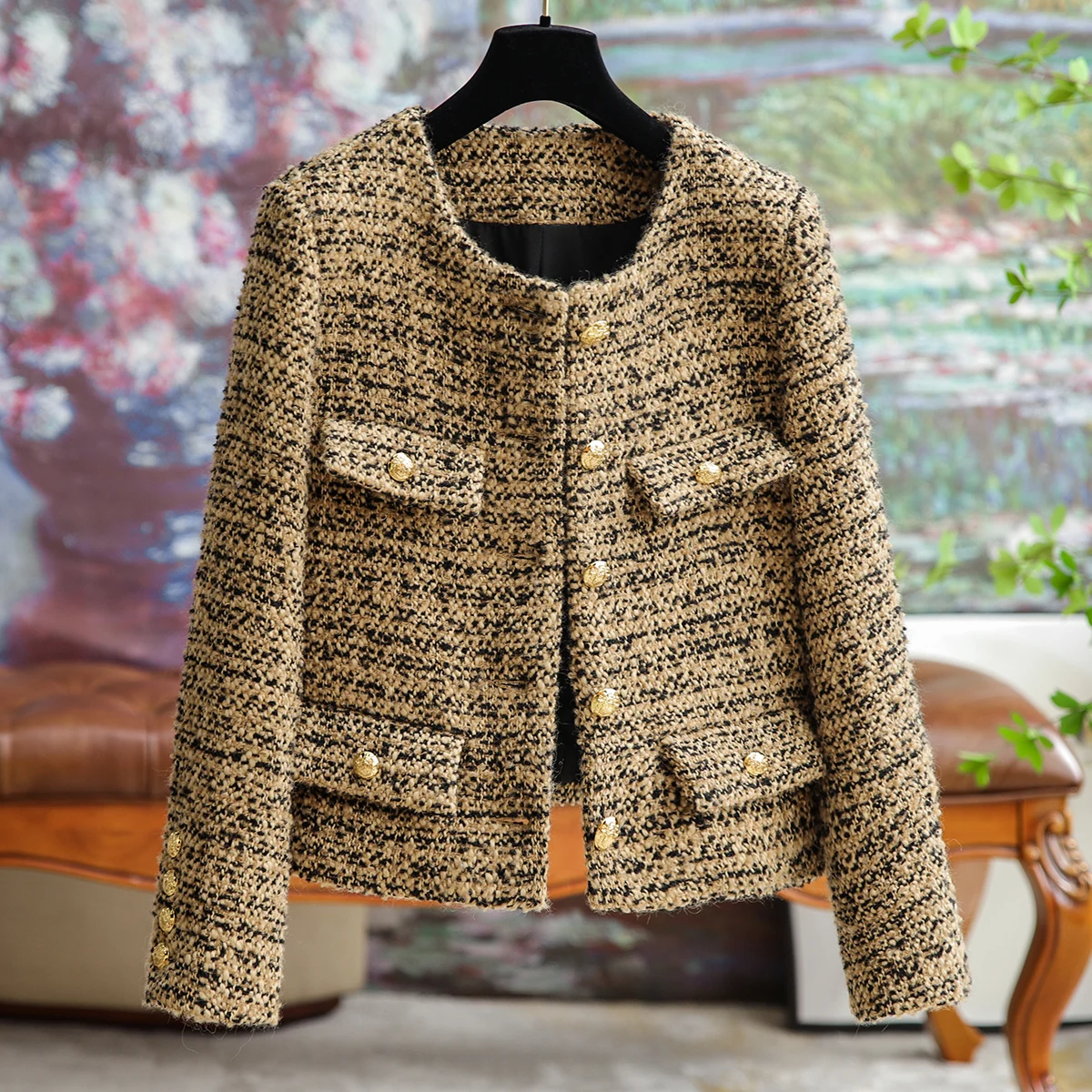 New 2023 Fall French Small Perfume Tweed Short Jacket Female Casual Temperament Blouse Ageing Fashion Pockets Women Clothing
New 2023 Fall French Small Perfume Tweed Short Jacket Female Casual Temperament Blouse Ageing Fashion Pockets Women Clothing