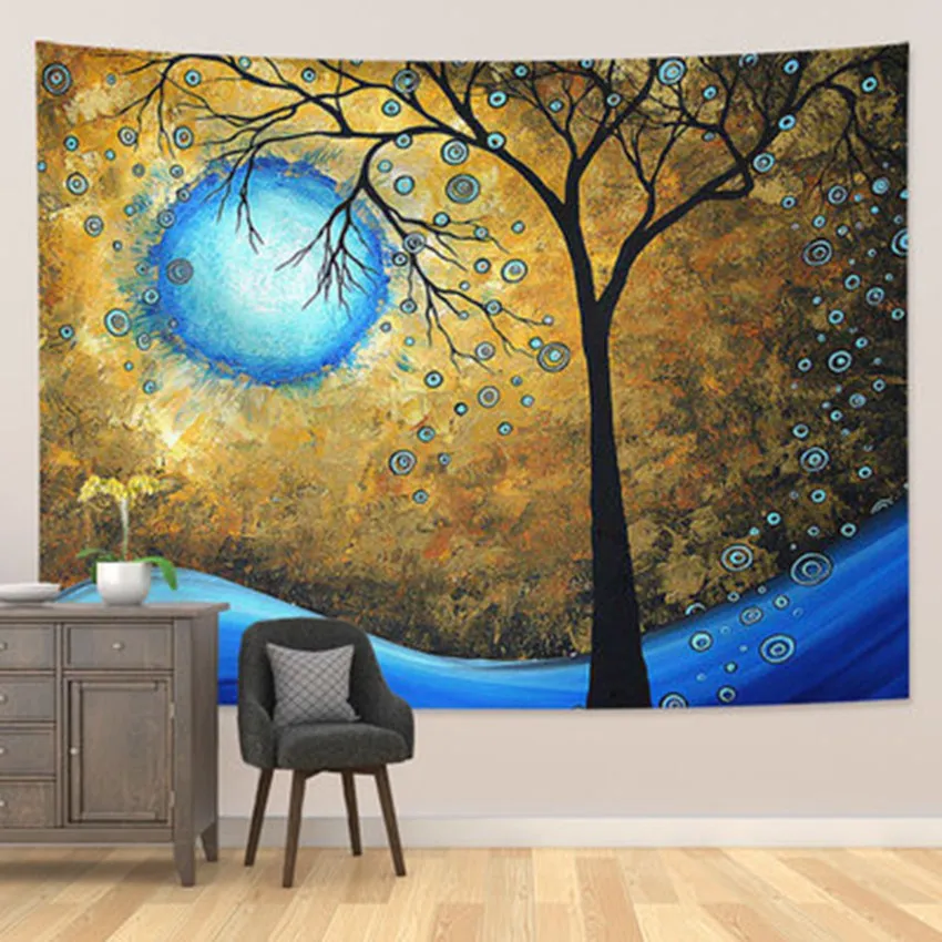 

Magic Forest Fantasy Plant Tapestry Fairy Tales Tree of Life Print Pattern Tapestries Wall Hanging Bedroom Living Room Dorm Deco