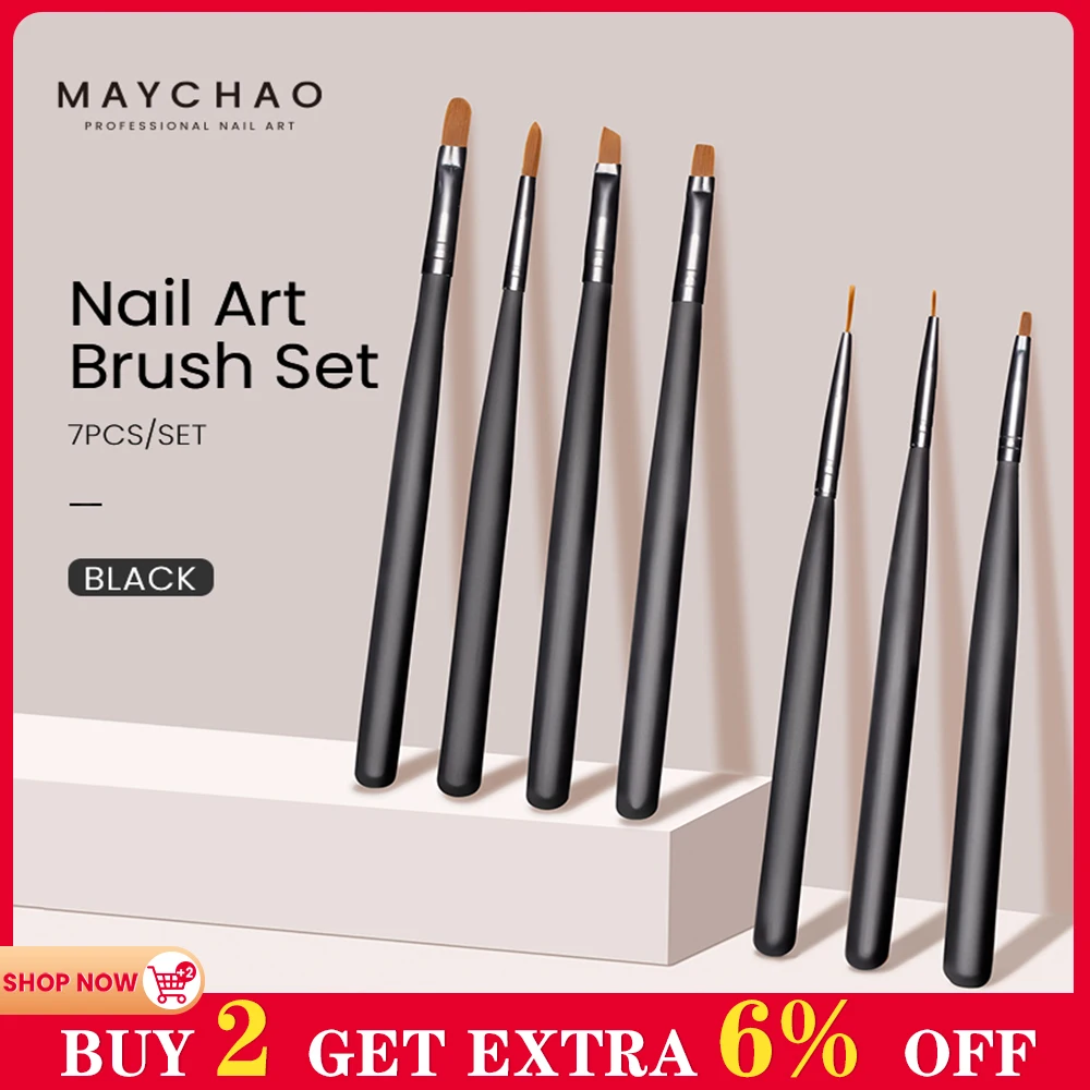 MAYCHAO 5/7pcs Nail Art Brush Kit Manicure Tool Gel Nail Polish Builder Liquid Powder Carving Gel Brush Nail Design Painting Pen
MAYCHAO 5/7pcs Nail Art Brush Kit Manicure Tool Gel Nail Polish Builder Liquid Powder Carving Gel Brush Nail Design Painting Pen