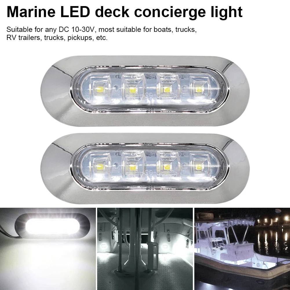 2PCS LED Marine Boat Courtesy Light 12-30V 6LED Waterproof Boat Interior Transom Light Side Marker White Light Yacht Accessory
2PCS LED Marine Boat Courtesy Light 12-30V 6LED Waterproof Boat Interior Transom Light Side Marker White Light Yacht Accessory