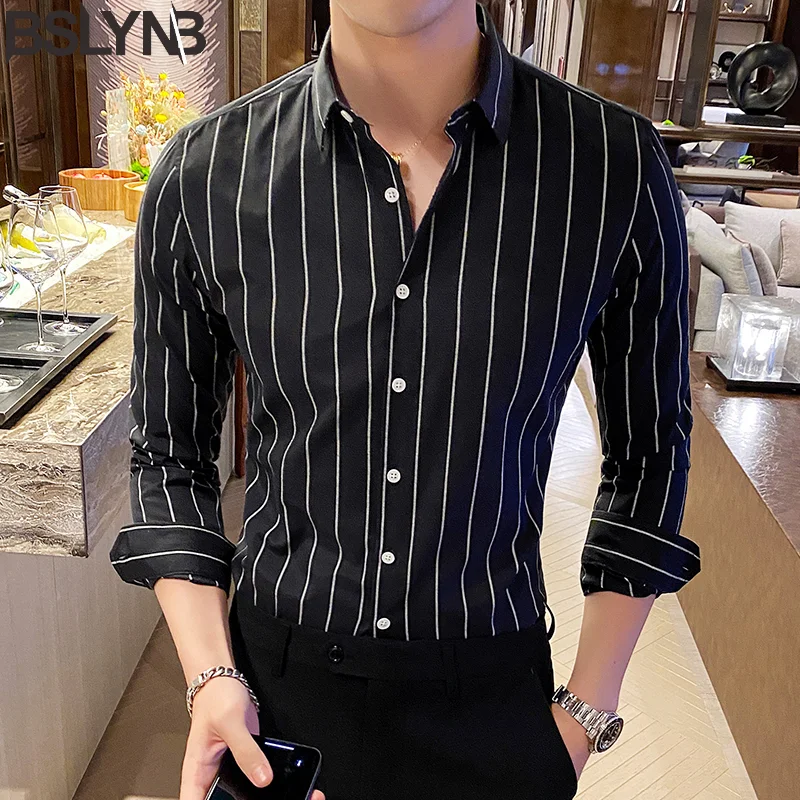 Handsome Fashion Mens Shirts Button Down Slim Fit Long Sleeve Striped Shirts Korea Style Business Shirt Clothes Asain Size
Handsome Fashion Mens Shirts Button Down Slim Fit Long Sleeve Striped Shirts Korea Style Business Shirt Clothes Asain Size