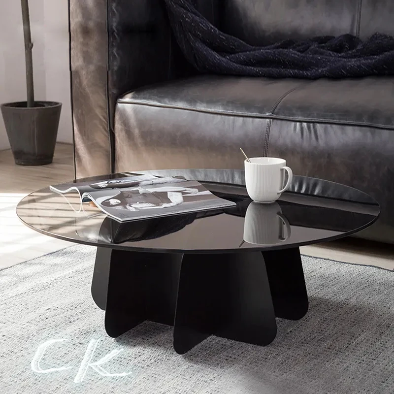 Nordic Tea Tables Luxury Design Metal Tempering Glass Black Coffee Table Round Simple Minimalist Basse De Salon Home Furniture
Nordic Tea Tables Luxury Design Metal Tempering Glass Black Coffee Table Round Simple Minimalist Basse De Salon Home Furniture