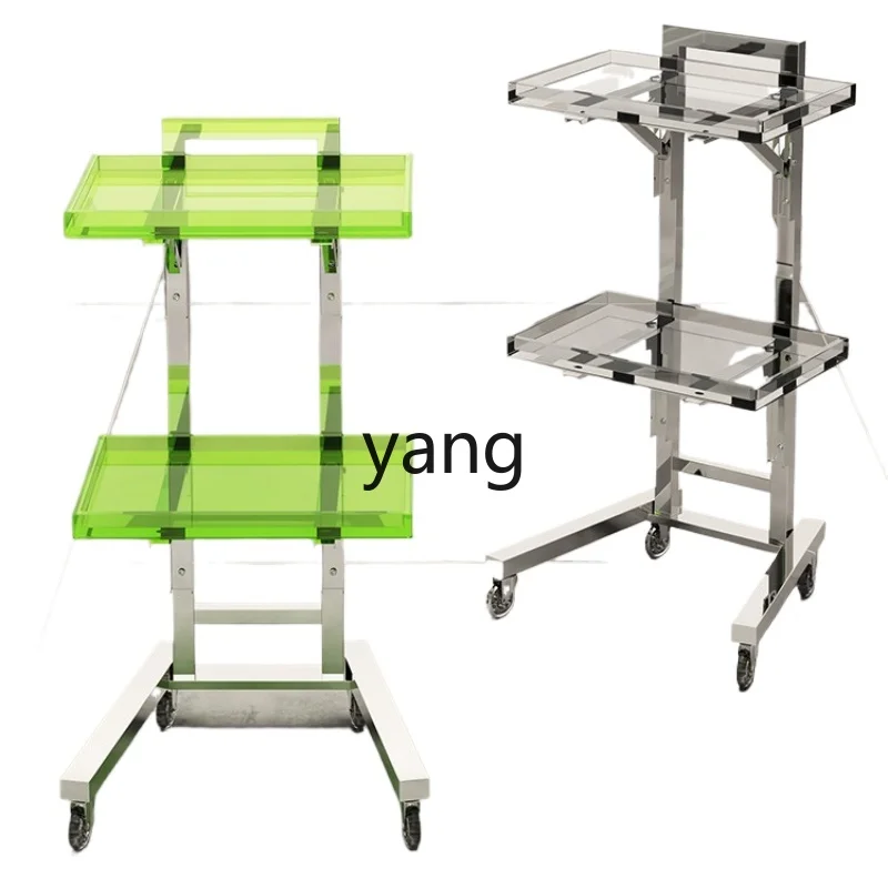 

Yjq Acrylic Anti-Dye Cream Cosmetology Shop Internet Celebrity Trolley Hair Salon Barber Shop Folding Hot Dyeing Car